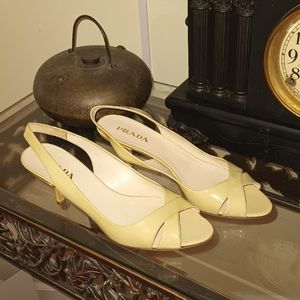 Prada slingbacks w/peep toe sz 38 eu. Or 7.5 U.S. approx.Made in Italy